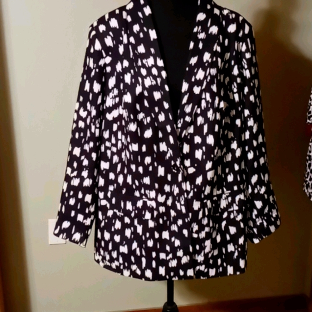 Jessica London 24W Black & White Print Jacket
